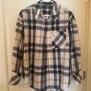 Sanctuary Plaid Button-Up Shirt.